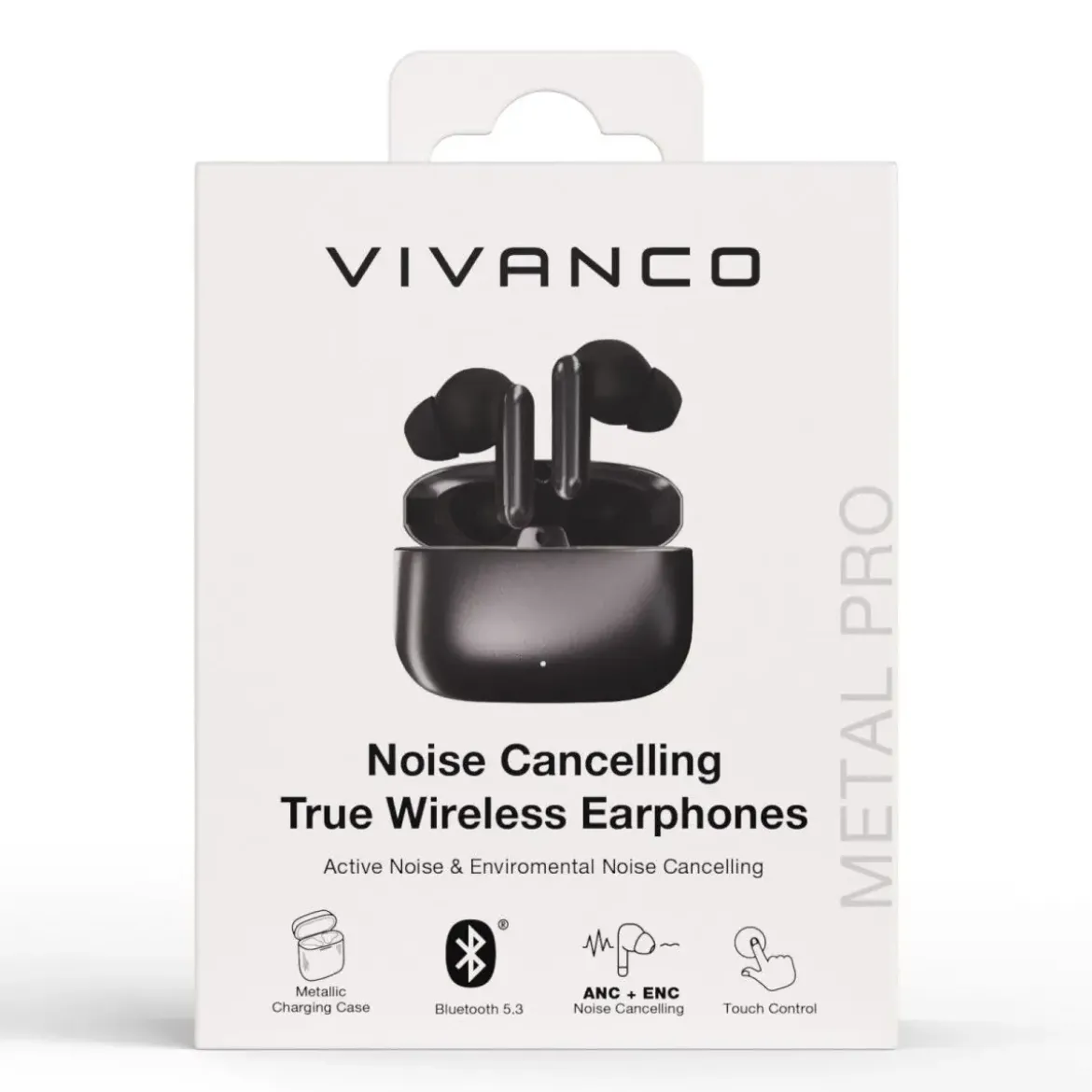 Auricular VIVANCO Metal Pair Pro Negro 63992