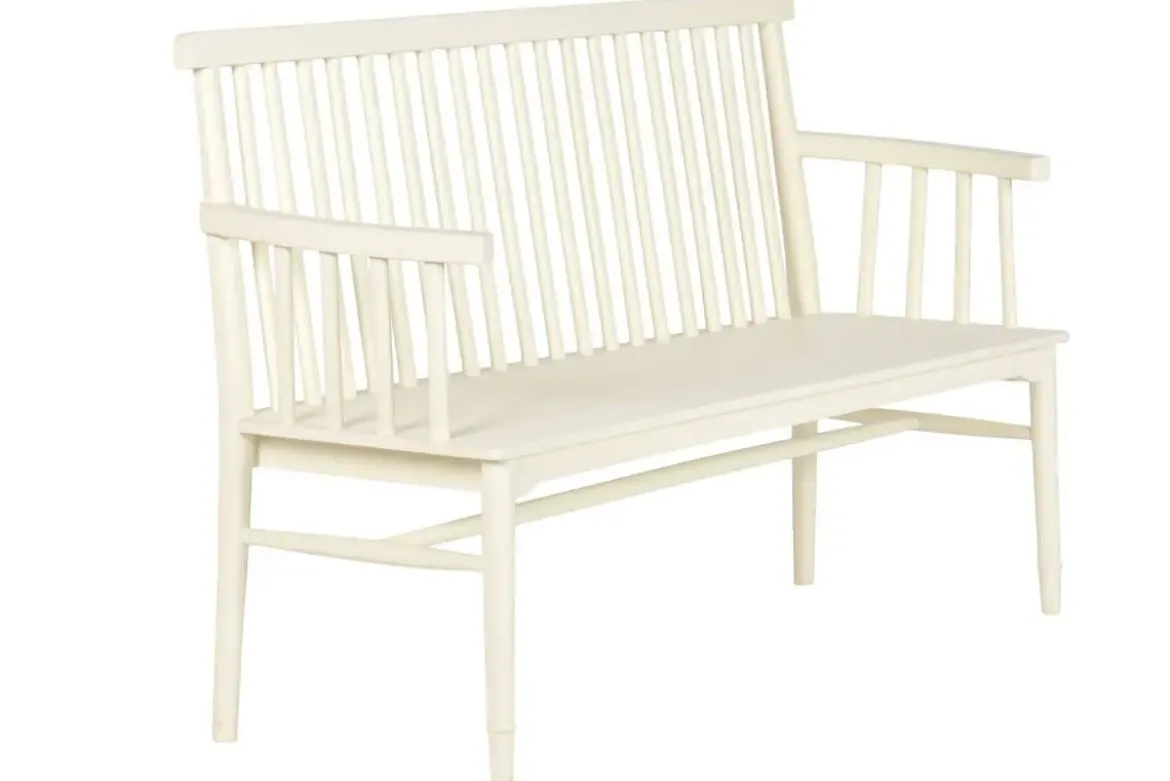 Banco en Madera de Mango y MDF color Crema 153 cm MB-223566