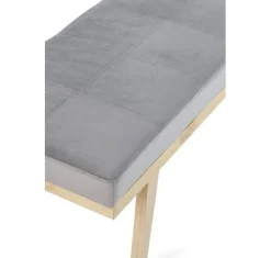 Banqueta Tapizada con Terciopelo Gris GABAR 8110