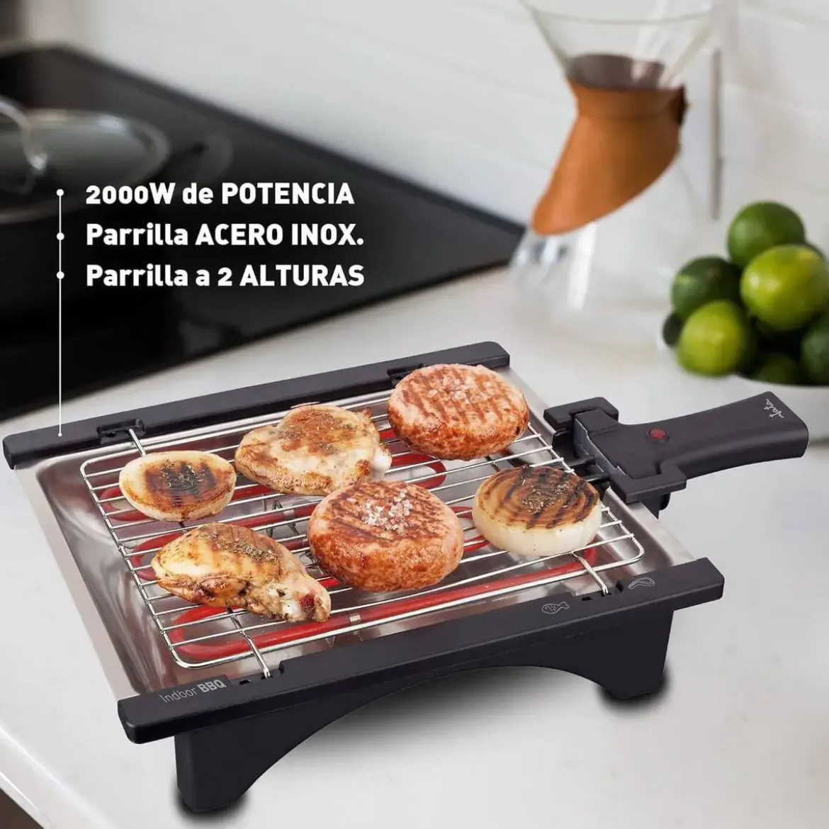 Barbacoa Eléctrica JATA BQ95 2000W Desmontable sin Humos