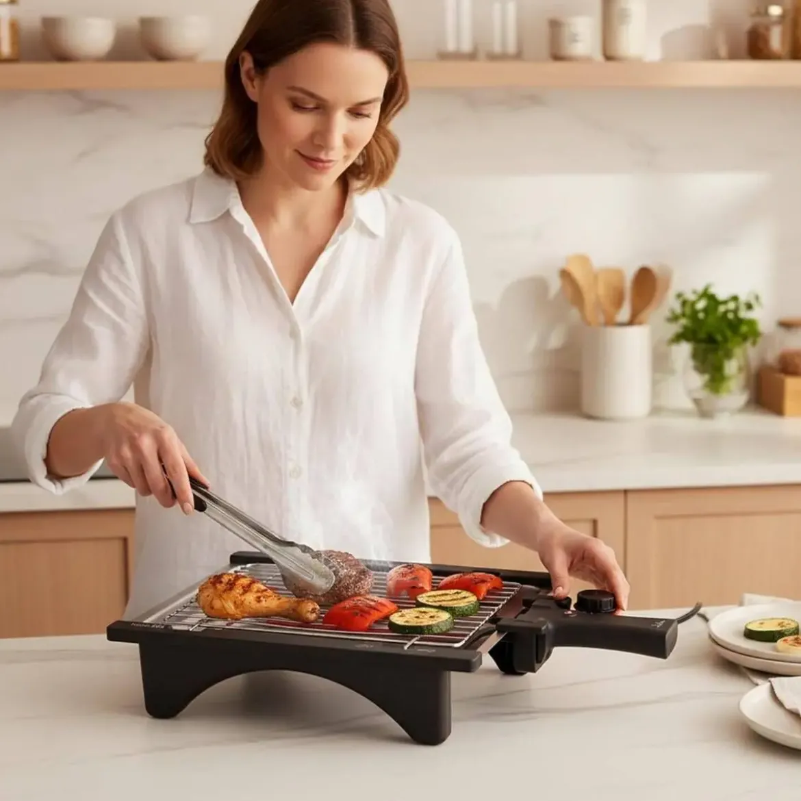 Barbacoa Eléctrica JATA BQ95 2000W Desmontable sin Humos