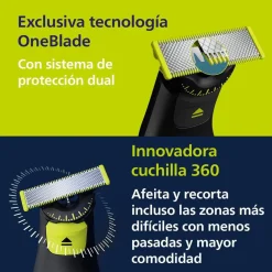 Barbero Recortador Philips OneBlade Pro Cara y Cuerpo Cuchilla 360 Peine-guía 12 longitudes QP6542/15