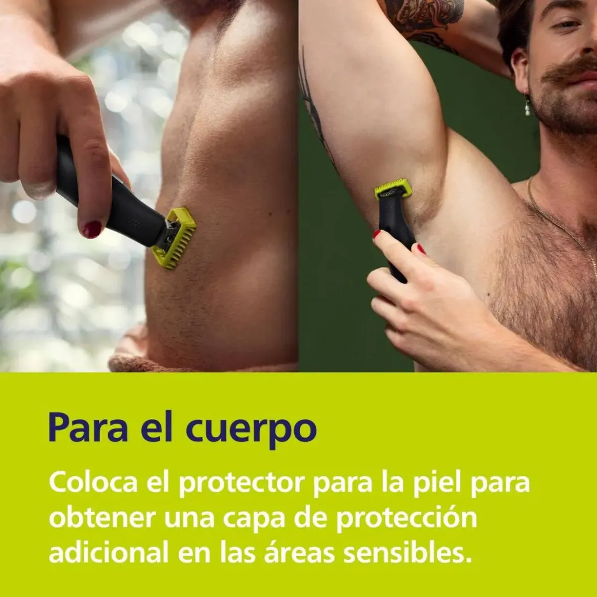 Barbero Recortador Philips OneBlade Pro Cara y Cuerpo Cuchilla 360 Peine-guía 12 longitudes QP6542/15