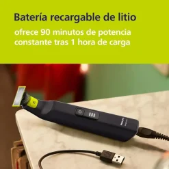 Barbero Recortador Philips OneBlade Pro Cara y Cuerpo Cuchilla 360 Peine-guía 12 longitudes QP6542/15