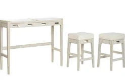 Barra de Cocina en Mármol y Madera con Taburetes MB-220151