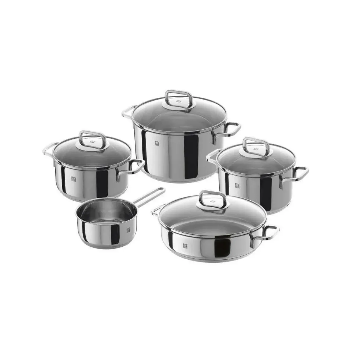 Batería de Cocina 5 Piezas de Acero Inoxidable QUADRO