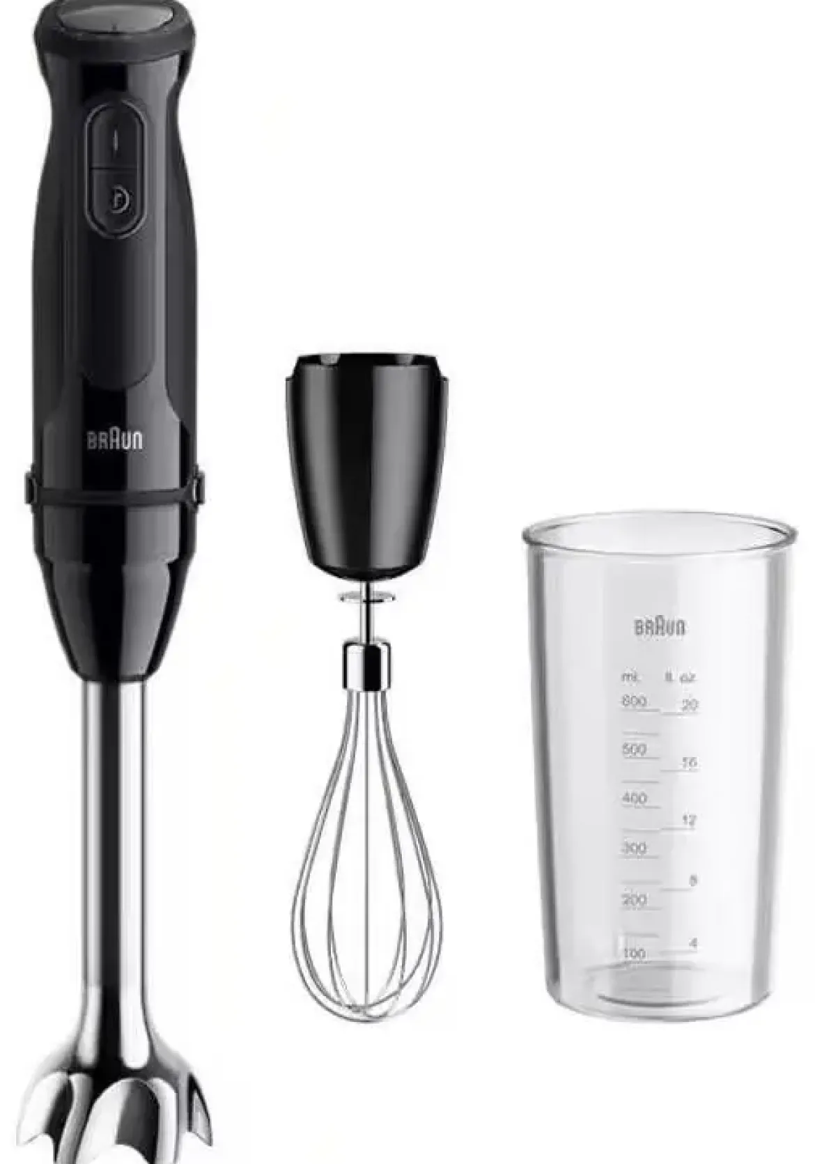 Batidora de Mano Braun 1000W con Vaso y Montaclaras MQ5OO51MWH