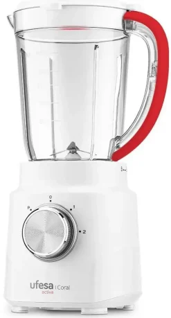 Batidora de Vaso Ufesa Coral 1.5L 2 Velocidades+Turbo 4 Cuchillas Acero Inox BS4716