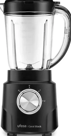 Batidora de Vaso Ufesa 1.5L 2 Velocidades + Turbo 4 Cuchillas Inox Coral Black PROTE CORALBLACK