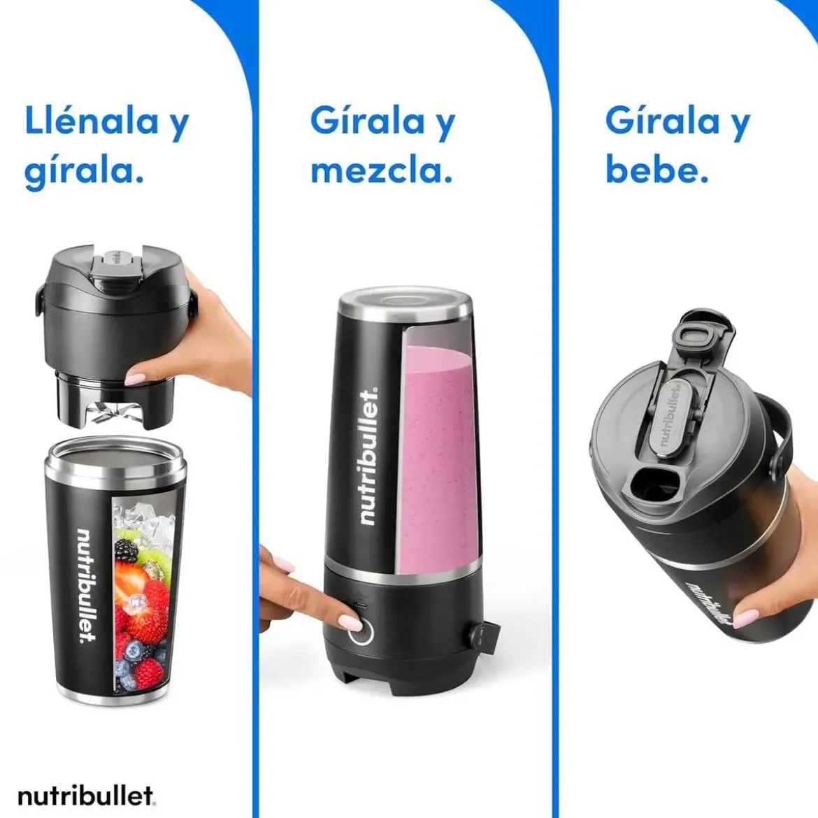 Batidora Nutribullet Flip 11.1V vaso 590ml USB-C NBP016B