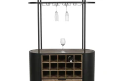 Botellero de Abeto y Metal Negro 90 cm MB-212483
