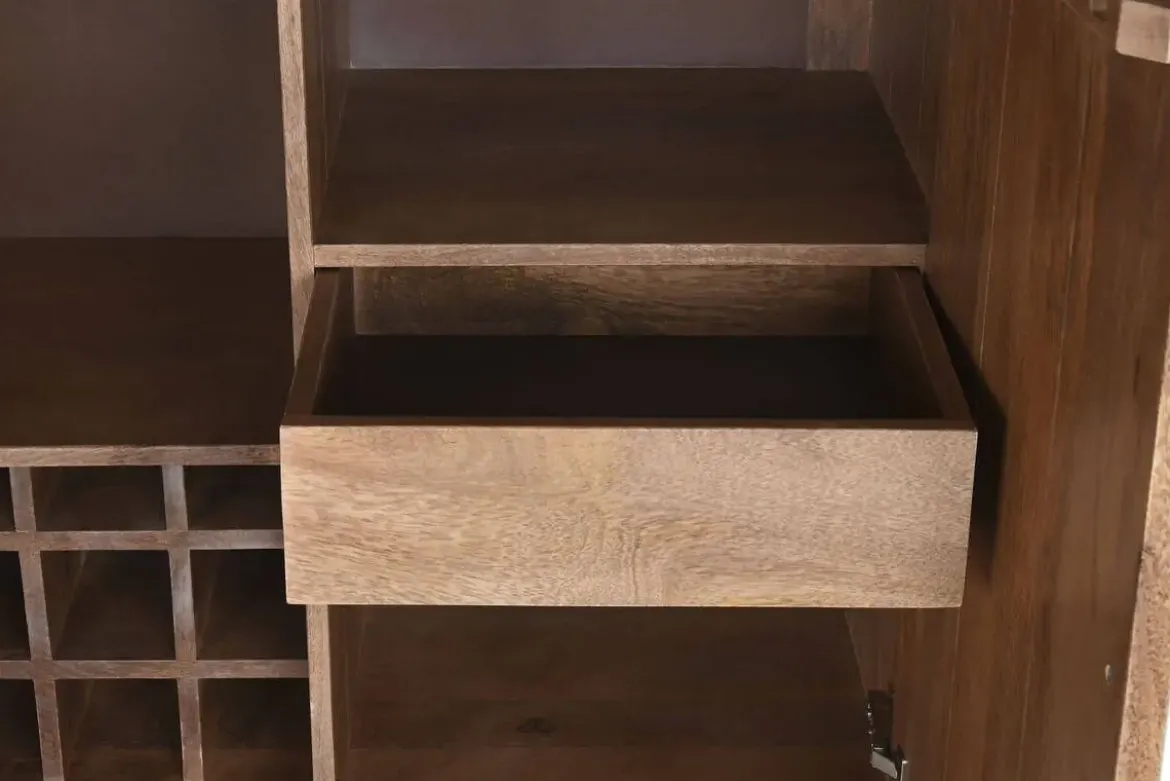 Botellero de Madera de Mango Natural MB-215094