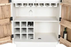 Botellero de Madera Natural con 2 Puertas MB-219443