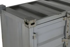 Botellero Industrial Metal y MDF Container Gris MB-217355