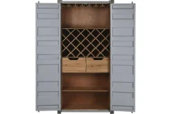 Botellero Industrial Metal y MDF Container Gris MB-217355