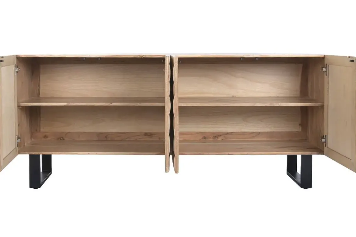 Buffet de Acacia con Patas de Metal y 4 Puertas MB-227287