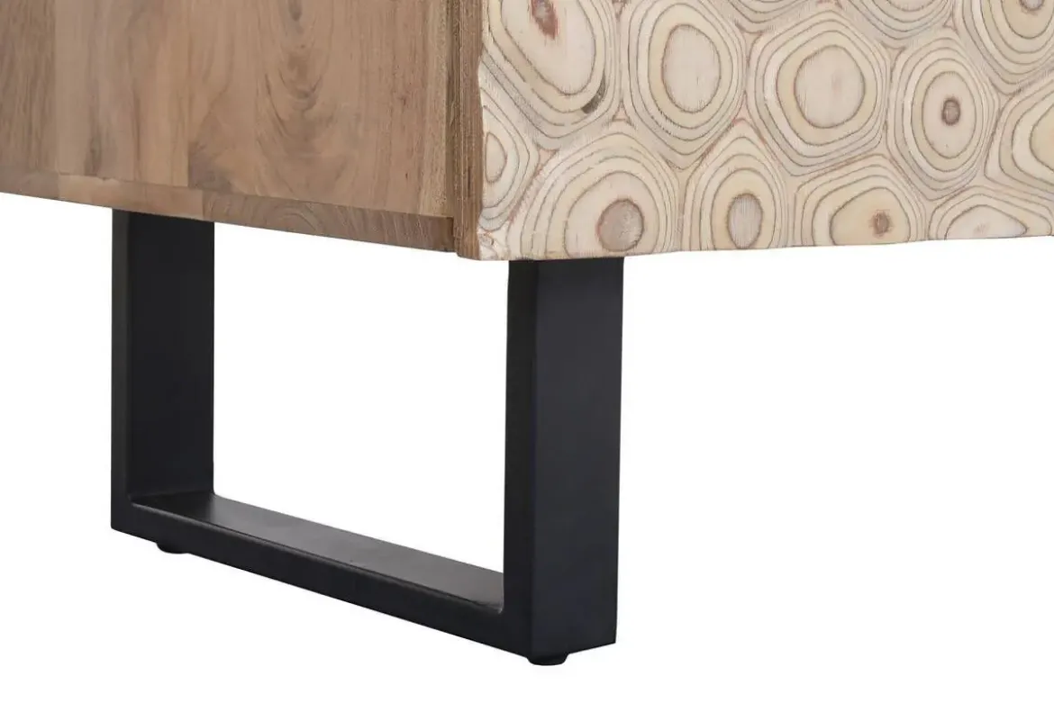 Buffet de Acacia con Patas de Metal y 4 Puertas MB-227287