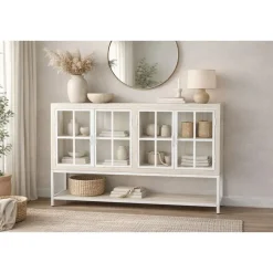 Buffet de Madera de Mango y Metal Blanco Decapé MB-205847