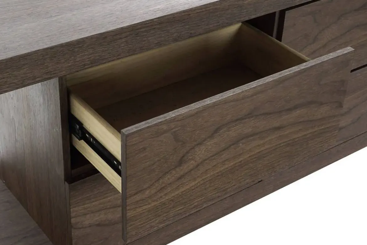 Buffet Moderno de MDF con Patas de Cristal Marrón Oscuro MB-204501