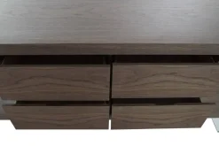 Buffet Moderno de MDF con Patas de Cristal Marrón Oscuro MB-204501