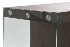 Buffet Moderno de MDF con Patas de Cristal Marrón Oscuro MB-204501