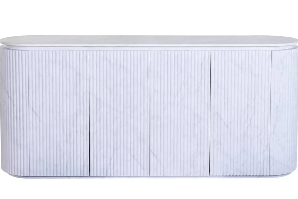 Buffet Moderno Estructura de MDF con Granito Blanco MB-226676
