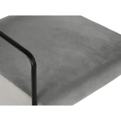 Butaca con Tapizado de Poliéster Color Gris y Patas de Metal MB-206616