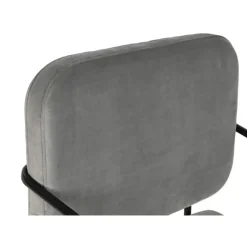 Butaca con Tapizado de Poliéster Color Gris y Patas de Metal MB-206616
