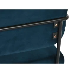 Butaca con Tapizado de Poliéster Color Azul y Patas de Metal MB-206617
