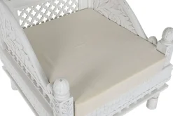 Butaca de Madera de Mango Tallada Decapé Beige MB-216488
