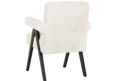Butaca de Madera Tapizada en Pelo Blanco MB-220500