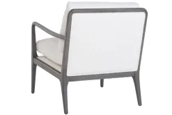Butaca de Salón de Madera de Haya Tapizada en Bouclé Blanco MB-227188
