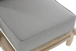 Butaca de Teca Tapizada en Poliéster Gris Claro MB-178754