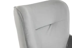 Butaca de Terciopelo Gris con Estructura Metálica MB-206618
