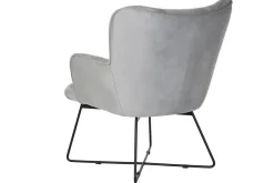 Butaca de Terciopelo Gris con Estructura Metálica MB-206618
