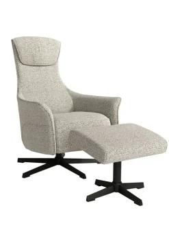 Butaca Giratoria Relax Manual Tapizada con Ottoman a juego KIARA