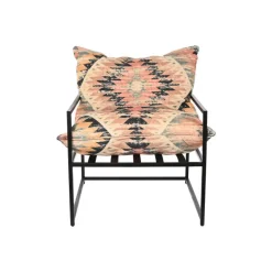 Butaca Kilim Multicolor y Metal Negro MB-206222