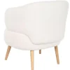 Butaca Tapizada Borreguito Blanco con Patas de Madera MB-206613