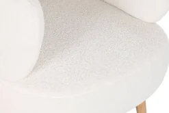 Butaca Tapizada Borreguito Blanco con Patas de Madera MB-206613
