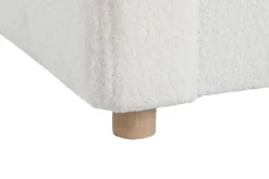 Butaca Tapizada Borreguito Blanco con Patas de Madera MB-206607