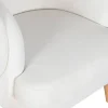 Butaca Tapizada en Poliéster Blanco con Patas de Madera MB-206609