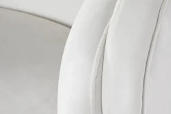 Butaca Tapizada en Poliéster Blanco con Patas de Madera MB-206609