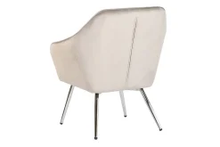 Butaca Tapizada en Velvet Gris con Patas Metálicas MB-218841