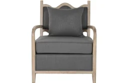 Butaca Tapizada Gris Oscuro con Estructura de Abeto MB-203398