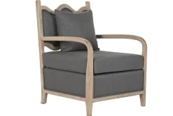 Butaca Tapizada Gris Oscuro con Estructura de Abeto MB-203398