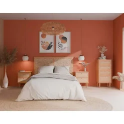 Cabecero de Dormitorio en Roble Elegancia y Tecno Ratán CALASETTA CQSL02-D95D