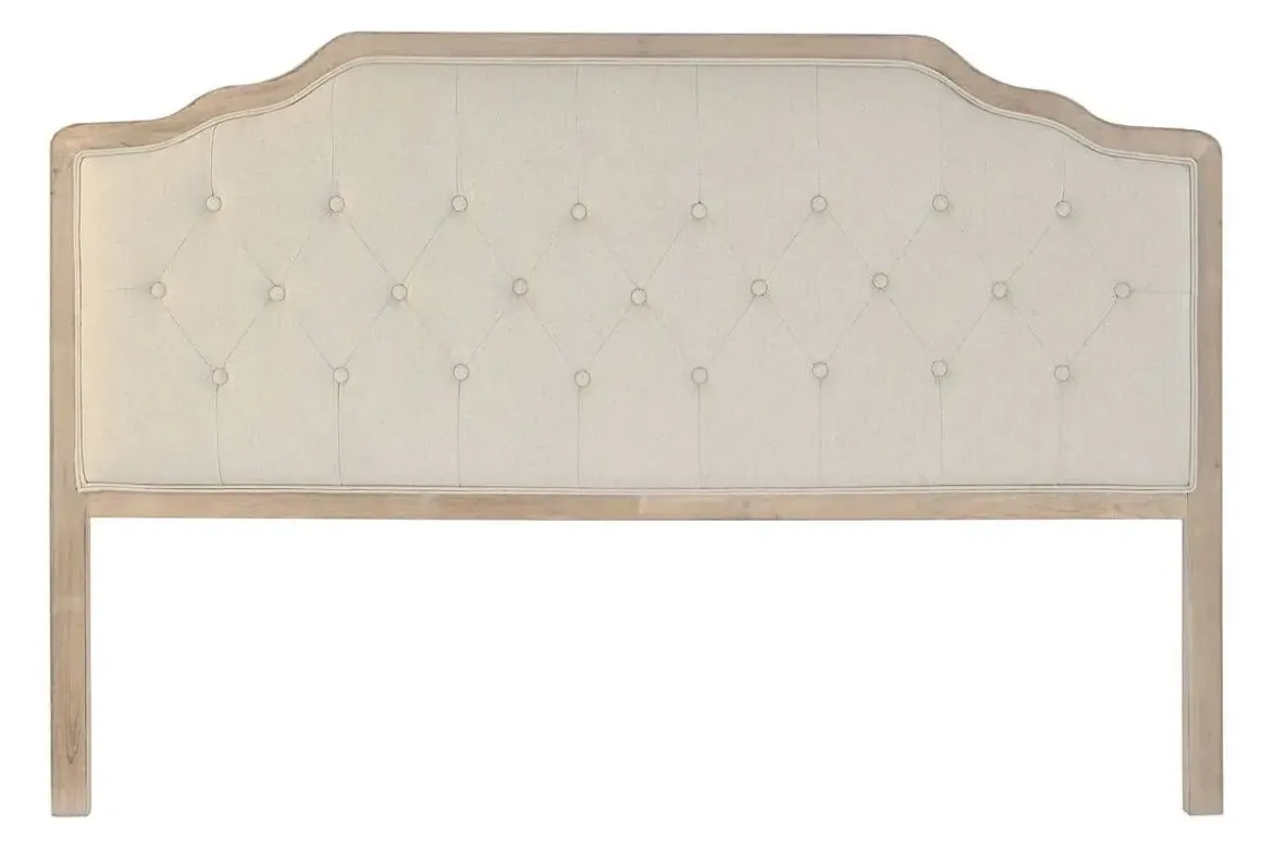 Cabecero Tapizado Beige Estructura de Roble MB-203414