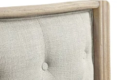 Cabecero Tapizado Capitoné en Lino Beige Rubberwood MB-179444