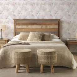 Cabezal de Madera Maciza de Mango 165 cm Gris GABAR 10712