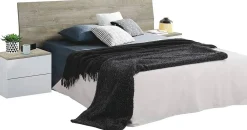 Cabezal y mesitas de noche roble Alaska y blanco Artik 016073C